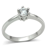 Alamode Rhodium Brass Ring with AAA Grade CZ in Clear - Alamode - Flyclothing LLC
