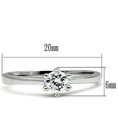 Alamode Rhodium Brass Ring with AAA Grade CZ in Clear - Alamode - Flyclothing LLC