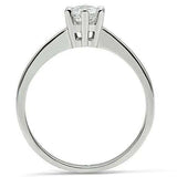 Alamode Rhodium Brass Ring with AAA Grade CZ in Clear - Alamode - Flyclothing LLC