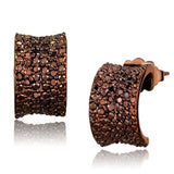 Alamode IP Coffee light Brass Earrings with AAA Grade CZ in Light Coffee - Alamode - Flyclothing LLC