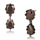 Alamode IP Coffee light Brass Earrings with AAA Grade CZ in Light Coffee - Alamode - Flyclothing LLC