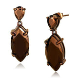 Alamode IP Coffee light Brass Earrings with AAA Grade CZ in Light Coffee - Alamode - Flyclothing LLC