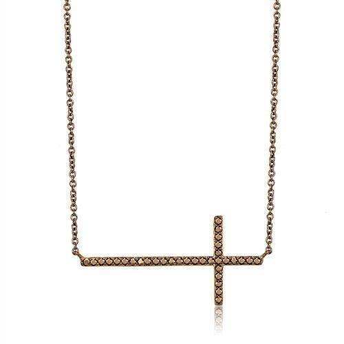 Alamode IP Coffee light Brass Chain Pendant with AAA Grade CZ in Light Coffee - Alamode - Flyclothing LLC