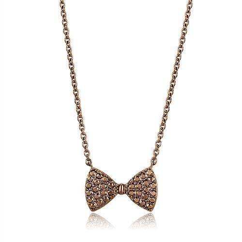 Alamode IP Coffee light Brass Chain Pendant with AAA Grade CZ in Light Coffee - Alamode - Flyclothing LLC