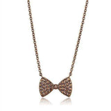 Alamode IP Coffee light Brass Chain Pendant with AAA Grade CZ in Light Coffee - Alamode - Flyclothing LLC