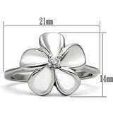 Alamode Rhodium Brass Ring with AAA Grade CZ in Clear - Alamode - Flyclothing LLC