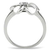 Alamode Rhodium Brass Ring with AAA Grade CZ in Clear - Alamode - Flyclothing LLC