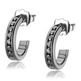 Alamode IP Light Black (IP Gun) Brass Earrings with Top Grade Crystal in Light Gray - Alamode - Flyclothing LLC