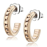 Alamode IP Rose Gold(Ion Plating) Brass Earrings with Top Grade Crystal in Metallic Light Gold - Alamode - Flyclothing LLC