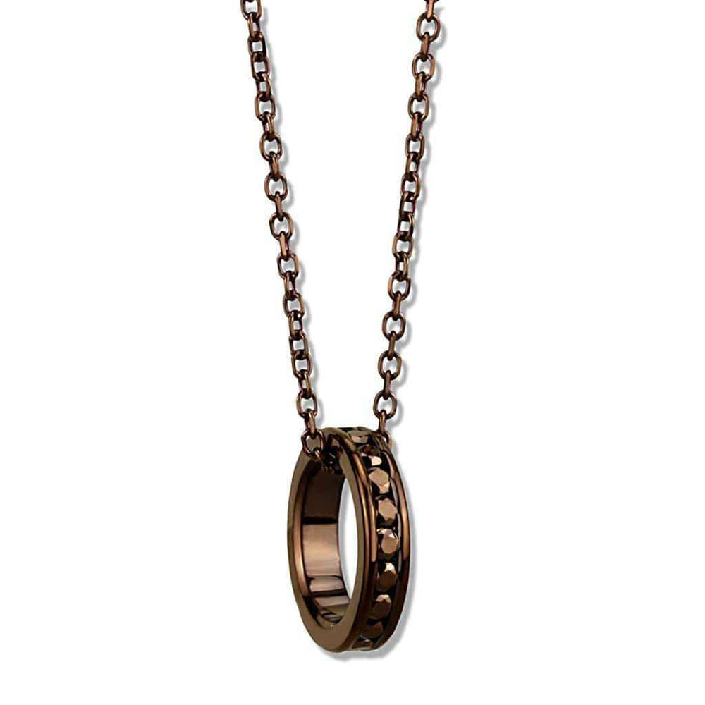 Alamode IP Coffee light Brass Chain Pendant with Top Grade Crystal in Light Coffee - Alamode - Flyclothing LLC