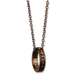 Alamode IP Coffee light Brass Chain Pendant with Top Grade Crystal in Light Coffee - Alamode - Flyclothing LLC