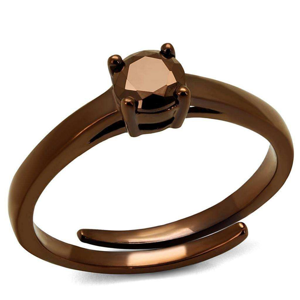 Alamode IP Coffee light Brass Ring with AAA Grade CZ in Light Coffee - Alamode - Flyclothing LLC