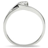 Alamode Rhodium Brass Ring with AAA Grade CZ in Clear - Alamode - Flyclothing LLC