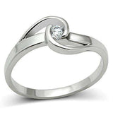 Alamode Rhodium Brass Ring with AAA Grade CZ in Clear - Alamode - Flyclothing LLC