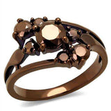 Alamode IP Coffee light Brass Ring with AAA Grade CZ in Light Coffee - Alamode - Flyclothing LLC