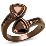 Alamode IP Coffee light Brass Ring with AAA Grade CZ in Light Coffee - Alamode - Flyclothing LLC