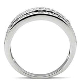 Alamode Rhodium Brass Ring with AAA Grade CZ in Jet - Alamode - Flyclothing LLC