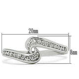 Alamode Rhodium Brass Ring with AAA Grade CZ in Clear - Alamode - Flyclothing LLC