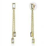 Alamode Gold Brass Earrings with Top Grade Crystal in Clear - Alamode - Flyclothing LLC