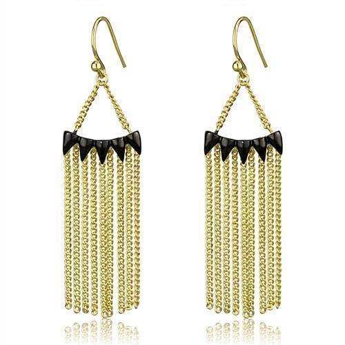 Alamode Gold+Ruthenium Brass Earrings with Top Grade Crystal in Clear - Alamode - Flyclothing LLC