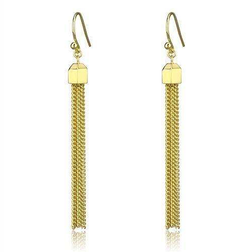 Alamode Gold Brass Earrings with Top Grade Crystal in Clear - Alamode - Flyclothing LLC