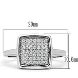 Alamode Rhodium Brass Ring with AAA Grade CZ in Clear - Alamode - Flyclothing LLC
