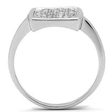 Alamode Rhodium Brass Ring with AAA Grade CZ in Clear - Alamode - Flyclothing LLC