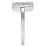 Alamode Rhodium Brass Ring with AAA Grade CZ in Clear - Alamode - Flyclothing LLC