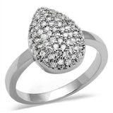 Alamode Rhodium Brass Ring with AAA Grade CZ in Clear - Alamode - Flyclothing LLC