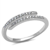Alamode Rhodium Brass Ring with AAA Grade CZ in Clear - Alamode - Flyclothing LLC