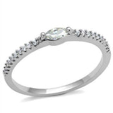 Alamode Rhodium Brass Ring with AAA Grade CZ in Clear - Alamode - Flyclothing LLC
