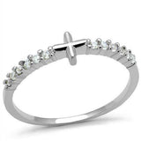 Alamode Rhodium Brass Ring with AAA Grade CZ in Clear - Alamode - Flyclothing LLC