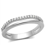 Alamode Rhodium Brass Ring with AAA Grade CZ in Clear - Alamode - Flyclothing LLC