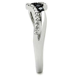 Alamode Rhodium + Ruthenium Brass Ring with AAA Grade CZ in Jet - Alamode - Flyclothing LLC