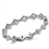 Alamode Rhodium Brass Ring with AAA Grade CZ in Clear - Alamode - Flyclothing LLC