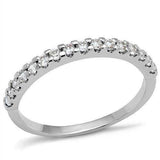 Alamode Rhodium Brass Ring with AAA Grade CZ in Clear - Alamode - Flyclothing LLC
