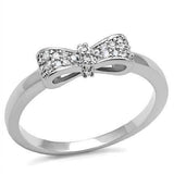 Alamode Rhodium Brass Ring with AAA Grade CZ in Clear - Alamode - Flyclothing LLC