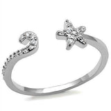 Alamode Rhodium Brass Ring with AAA Grade CZ in Clear - Alamode - Flyclothing LLC