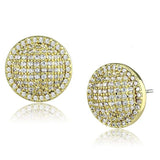 Alamode Gold Brass Earrings with AAA Grade CZ in Clear - Alamode - Flyclothing LLC