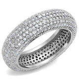 Alamode Rhodium Brass Ring with AAA Grade CZ in Clear - Alamode - Flyclothing LLC