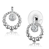 Alamode Rhodium Brass Earrings with AAA Grade CZ in Clear - Alamode - Flyclothing LLC