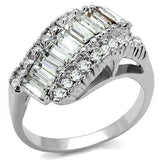 Alamode Rhodium Brass Ring with Top Grade Crystal in Clear - Alamode - Flyclothing LLC