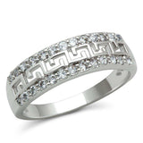 Alamode Rhodium Brass Ring with AAA Grade CZ in Clear - Alamode - Flyclothing LLC