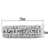 Alamode Rhodium Brass Ring with AAA Grade CZ in Clear - Alamode - Flyclothing LLC