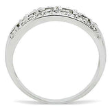 Alamode Rhodium Brass Ring with AAA Grade CZ in Clear - Alamode - Flyclothing LLC