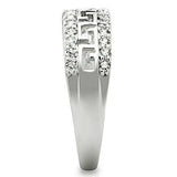 Alamode Rhodium Brass Ring with AAA Grade CZ in Clear - Alamode - Flyclothing LLC