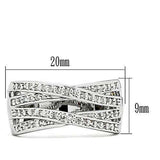 Alamode Rhodium Brass Ring with AAA Grade CZ in Clear - Alamode - Flyclothing LLC