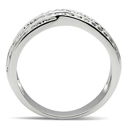 Alamode Rhodium Brass Ring with AAA Grade CZ in Clear - Alamode - Flyclothing LLC