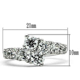 Alamode Rhodium Brass Ring with AAA Grade CZ in Clear - Alamode - Flyclothing LLC