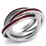 Alamode Rhodium Brass Ring with Synthetic Synthetic Glass in Siam - Alamode - Flyclothing LLC